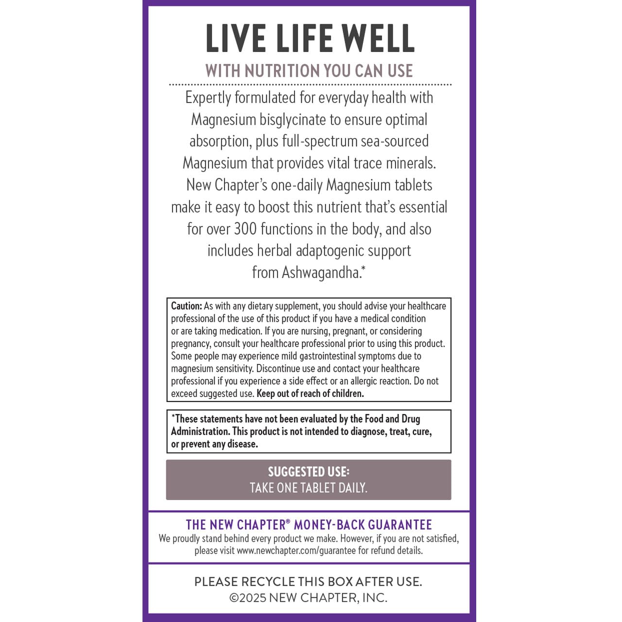 New Chapter Magnesium + Ashwagandha Supplement, 325 mg with Magnesium Glycinate for Muscle Relaxation & Recovery, Heart, Nerve & Bone Health, 2.5X Absorption, Non-GMO - 30 ct (1 Month Supply) New Chapter uk supplements