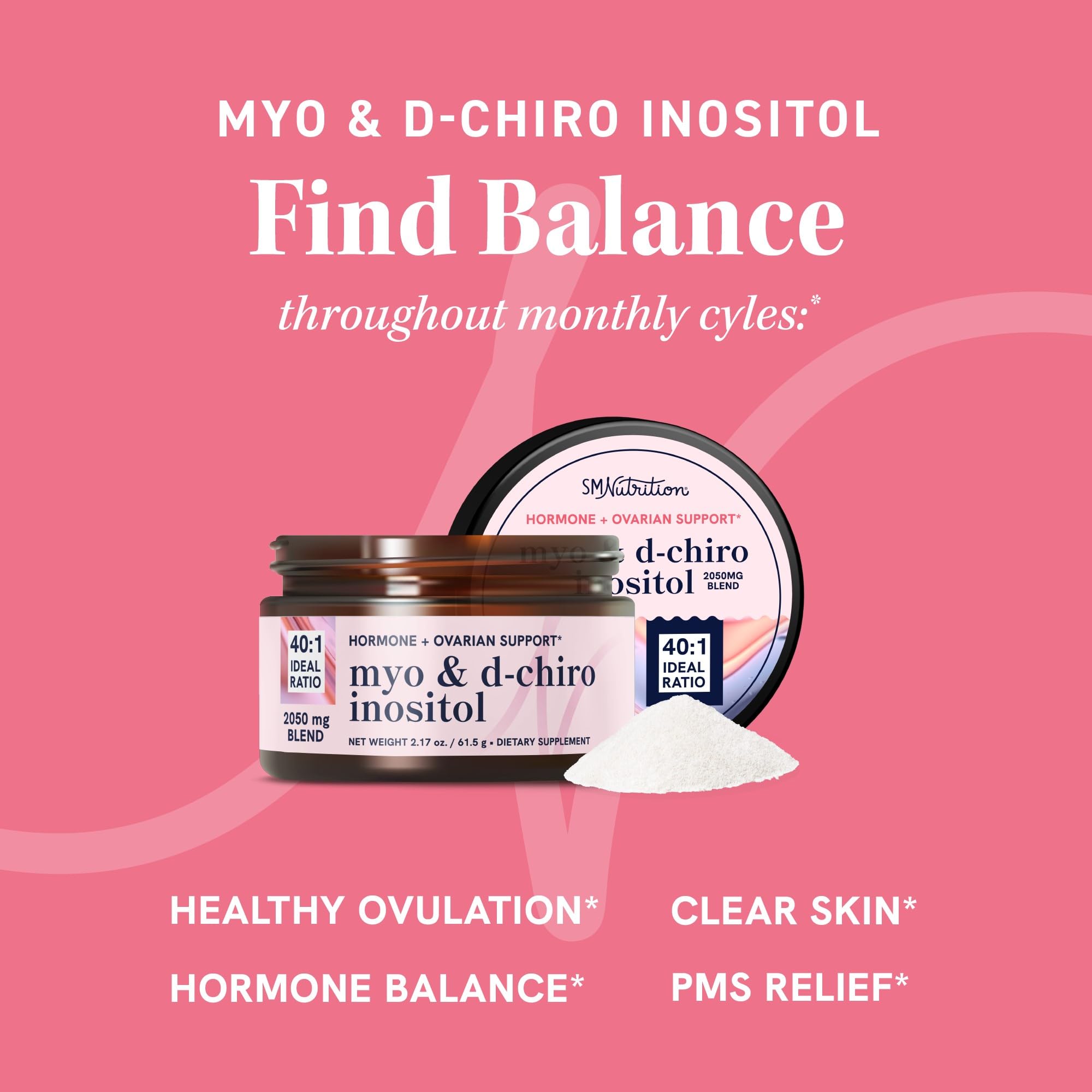 Myo-Inositol & D-Chiro Inositol Powder | Hormone Balance for Women | Ideal 40:1 Ratio SMNutrition uk supplements