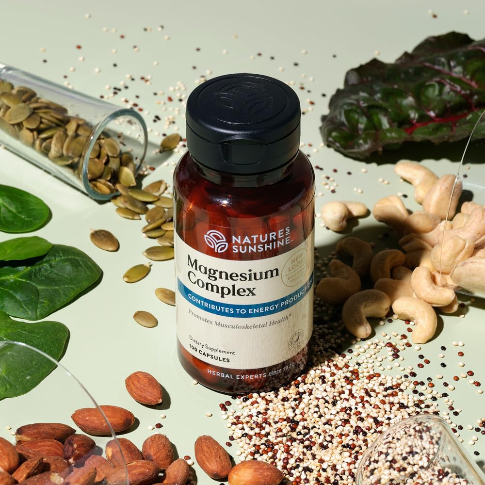 Nature’s Sunshine Magnesium Complex - High Potency Magnesium Supplement with Citrate & Malate for Relaxation, Optimal Absorption, Muscle Function, Energy Production - 50 Servings (100 Capsules) Nature's Sunshine uk supplements