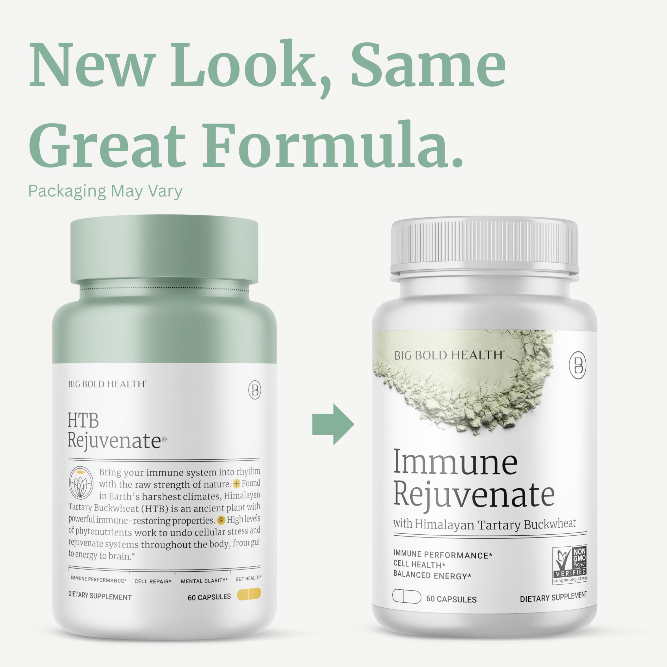 BIG BOLD HEALTH HTB Immune Rejuvenate - Polyphenols Supplement for Immune Support with Himalayan Tartary Buckwheat - Gluten Free, Dairy Free, Non-GMO Formula - 60 Vegetarian Capsules BIG BOLD HEALTH uk supplements
