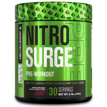 NITROSURGE Pre Workout Supplement - Endless Energy, Instant Strength Gains Jacked Factory uk supplements