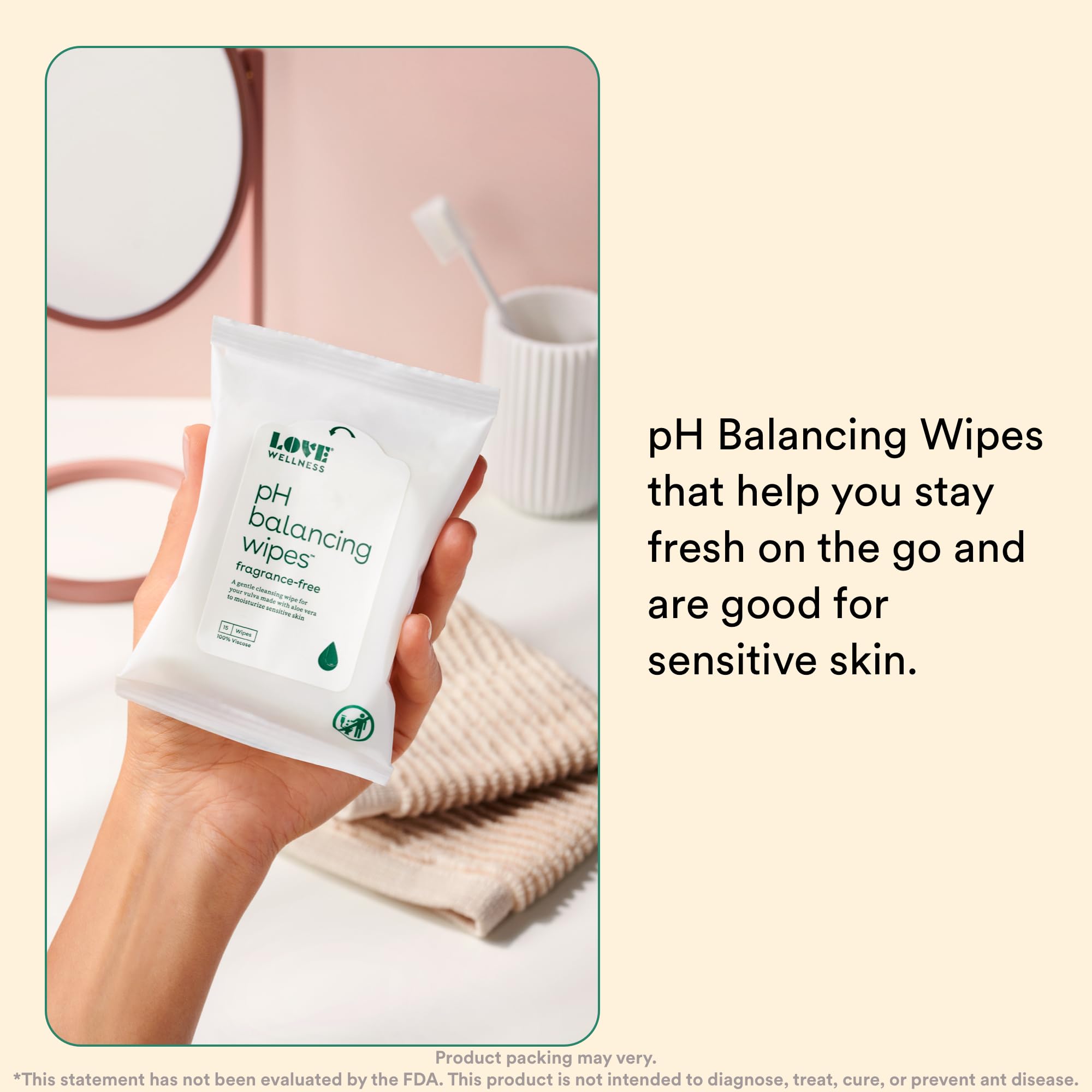 Love Wellness pH Balancing Wipes for Women | Feminine Hygiene for Cleansing with Aloe Vera Love Wellness uk supplements