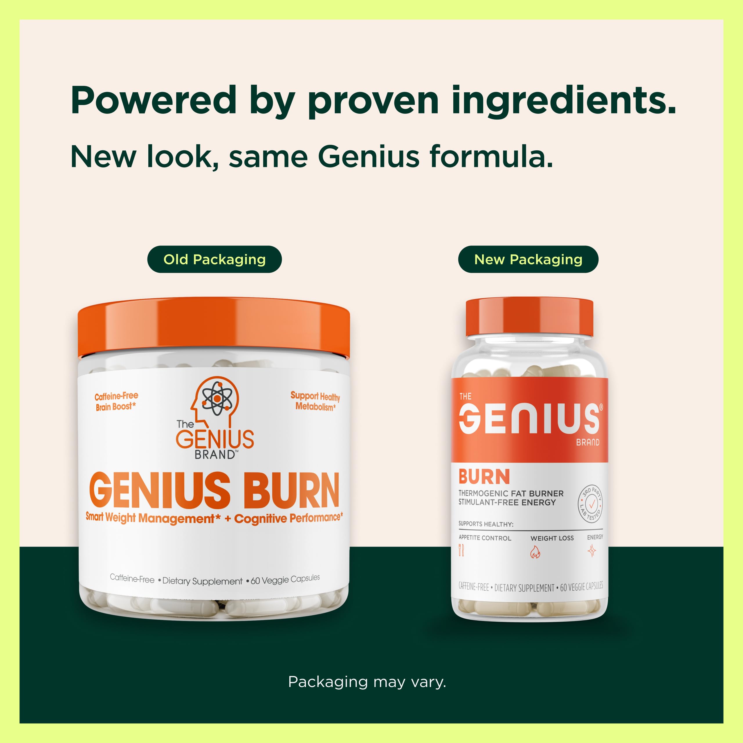 Genius Thermogenic Fat Burner, 60 Diet Veggie Pills - Weight Loss & Metabolism Supplement, Appetite Suppressant & Energy Booster - Caffeine-Free Nootropic Focus & Brain Boost - Ashwagandha & TeaCrine The Genius Brand uk supplements