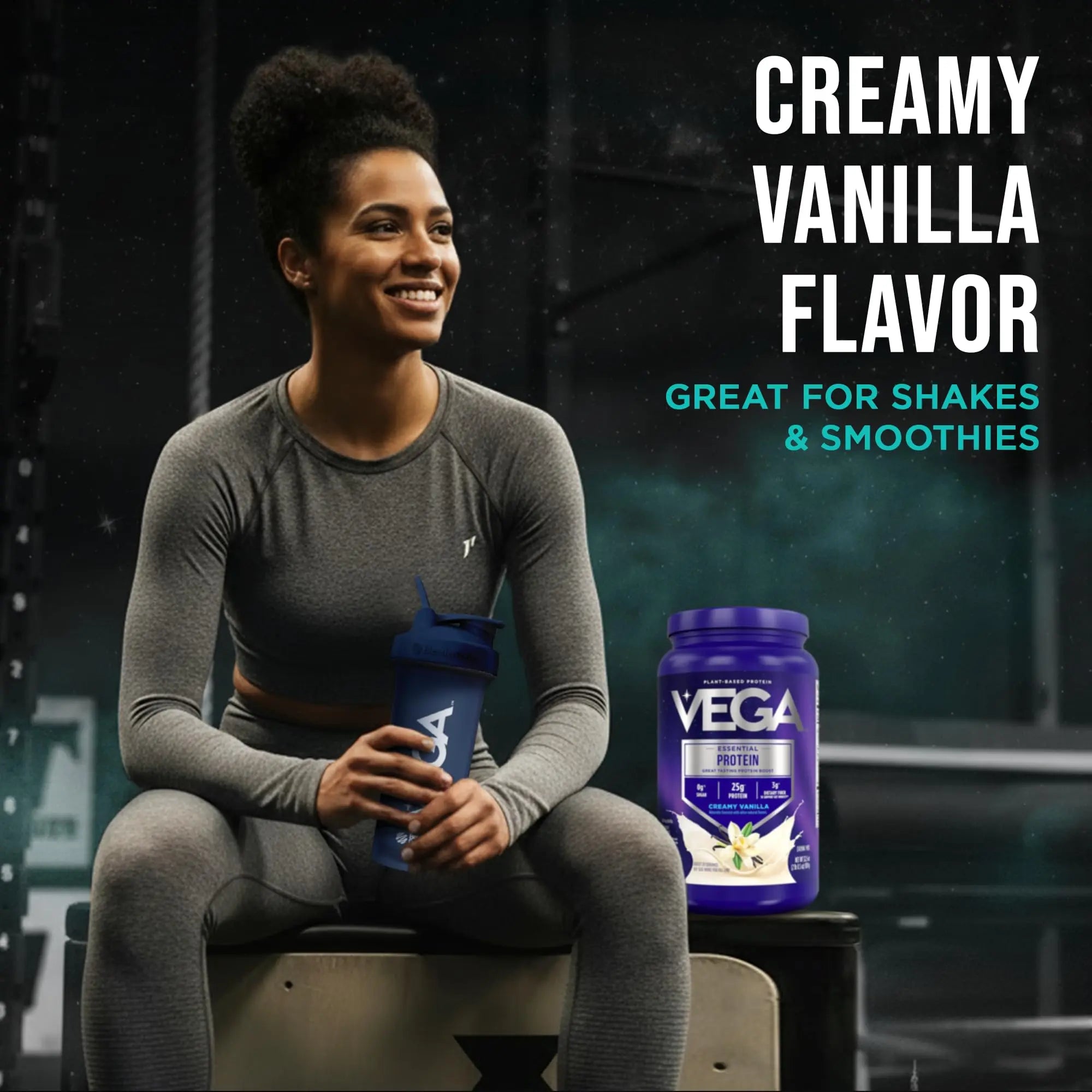 Vega Essential Protein – 25g Plant Based Protein Powder, Creamy Vanilla, Vegan for a Dairy-Free Vanilla Shake – Large Tub, 32.5oz (20 Servings) Vega uk supplements