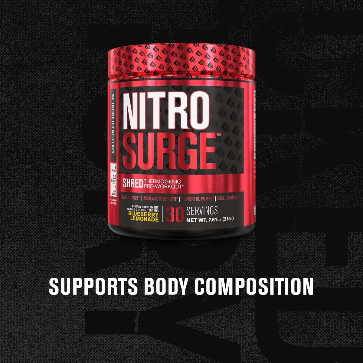 Jacked Factory NITROSURGE Shred Pre Workout Supplement - Energy Jacked Factory uk supplements