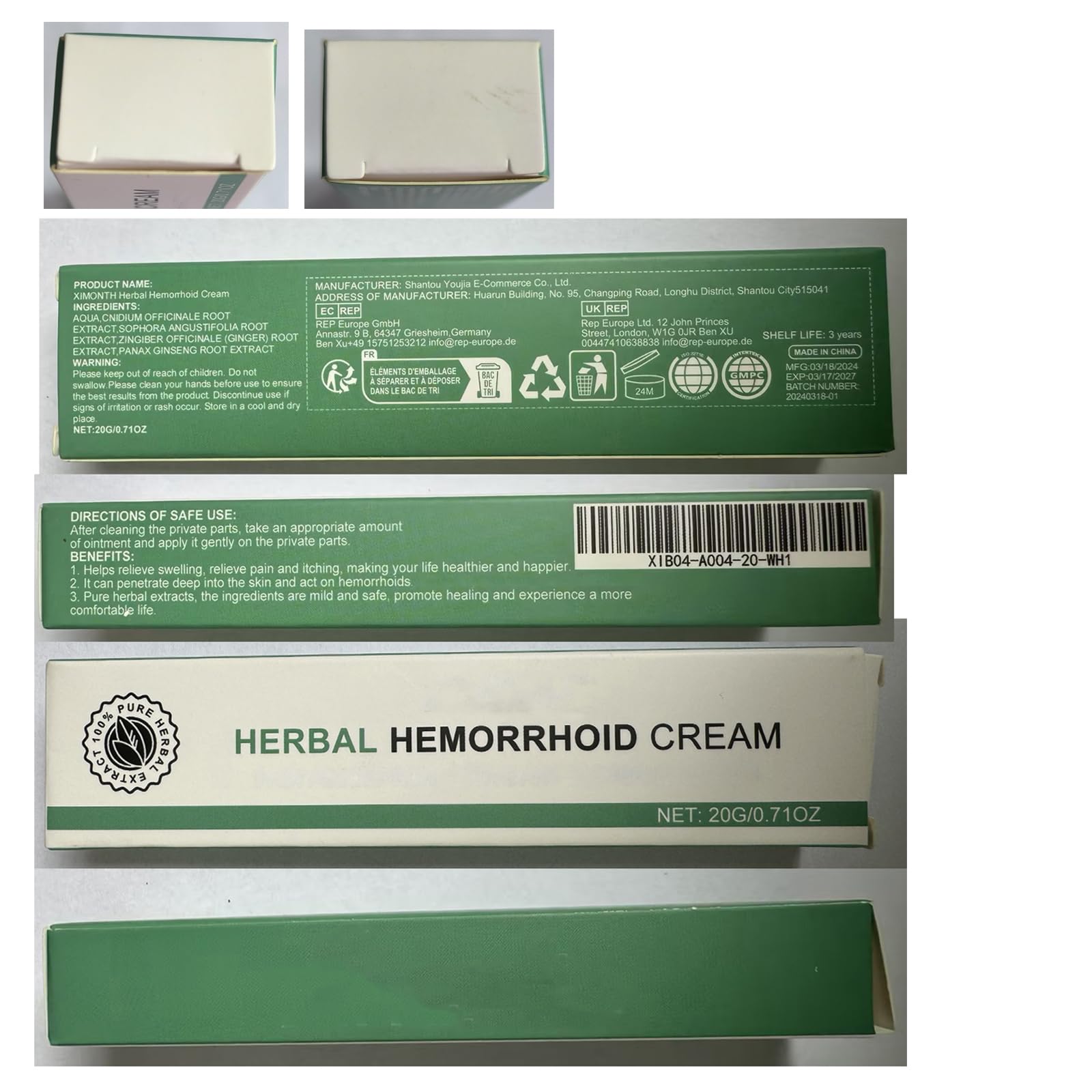 BITYEYE Herbal Hemorrhoids Cream,Hemorrhoid Cream,for Men and Women (1PCS) BITYEYE uk supplements