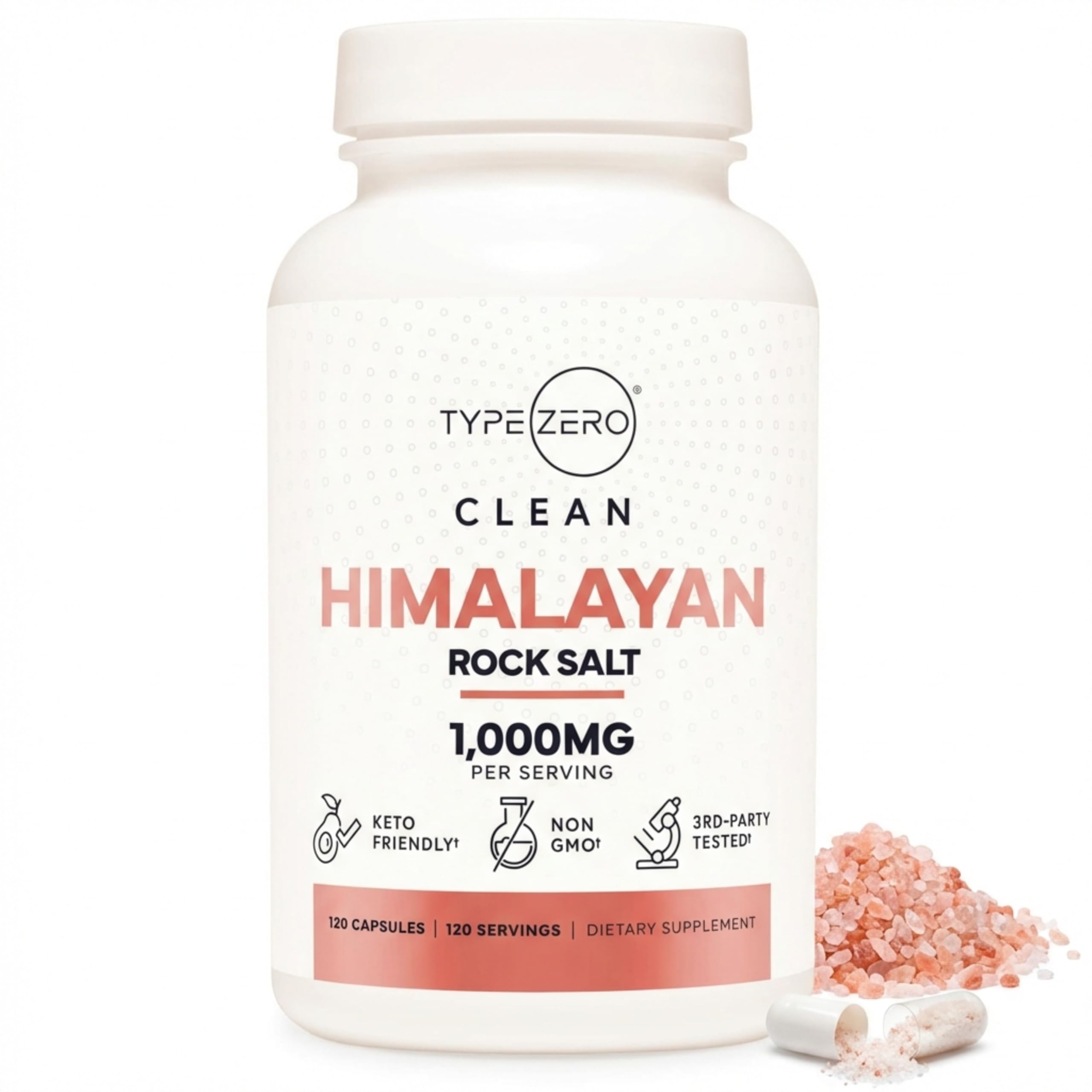 Type Zero Himalayan Rock Salt Capsules (120 Capsules) (1000mg per Serving) Type Zero uk supplements