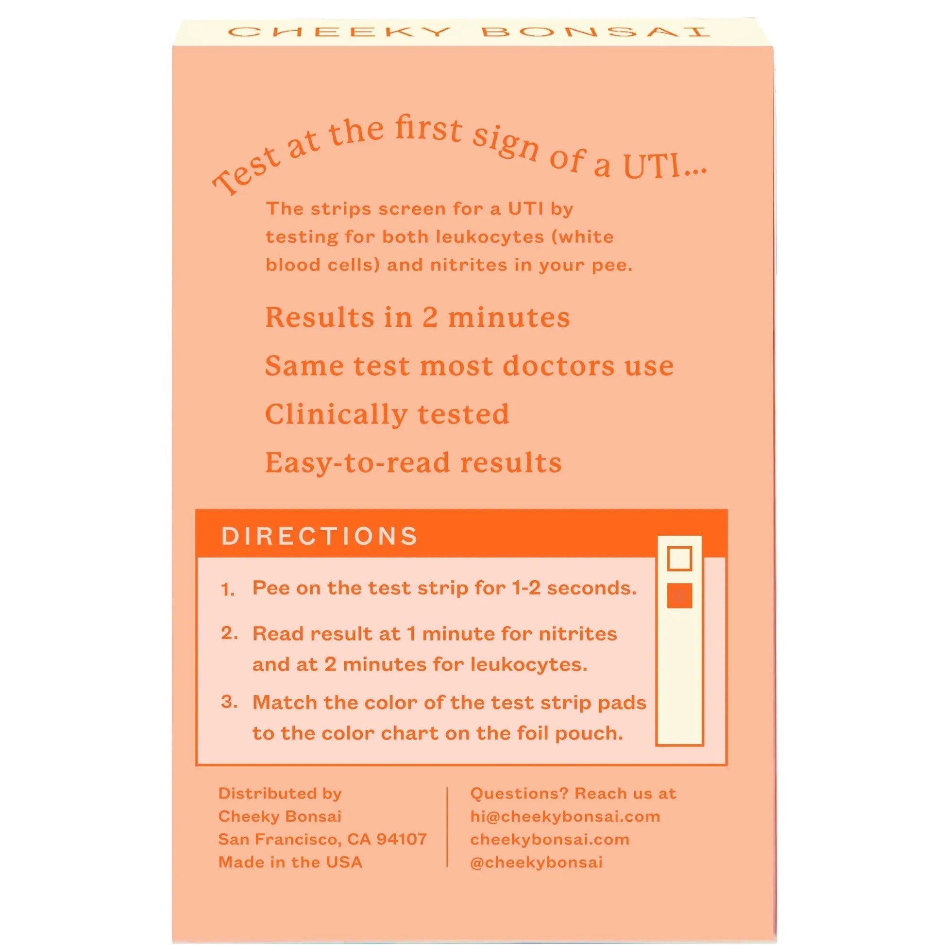 Cheeky Bonsai, Urinary Tract Infection (UTI) Test Strips, Accurate Results in 2 Minutes, Clinically Tested, Same Test Doctors Use, Easy to Read Results, 3 Count Cheeky Bonsai uk supplements