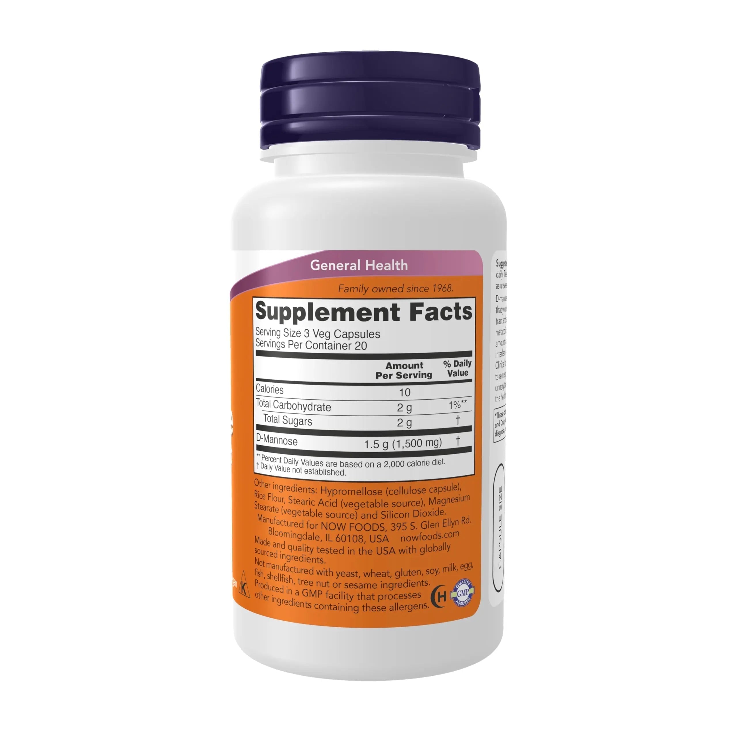 Now Foods Supplements, D-Mannose 500 mg, Non-GMO Project Verified, Healthy Urinary Tract*, 60 Veg Capsules NOW Foods uk supplements