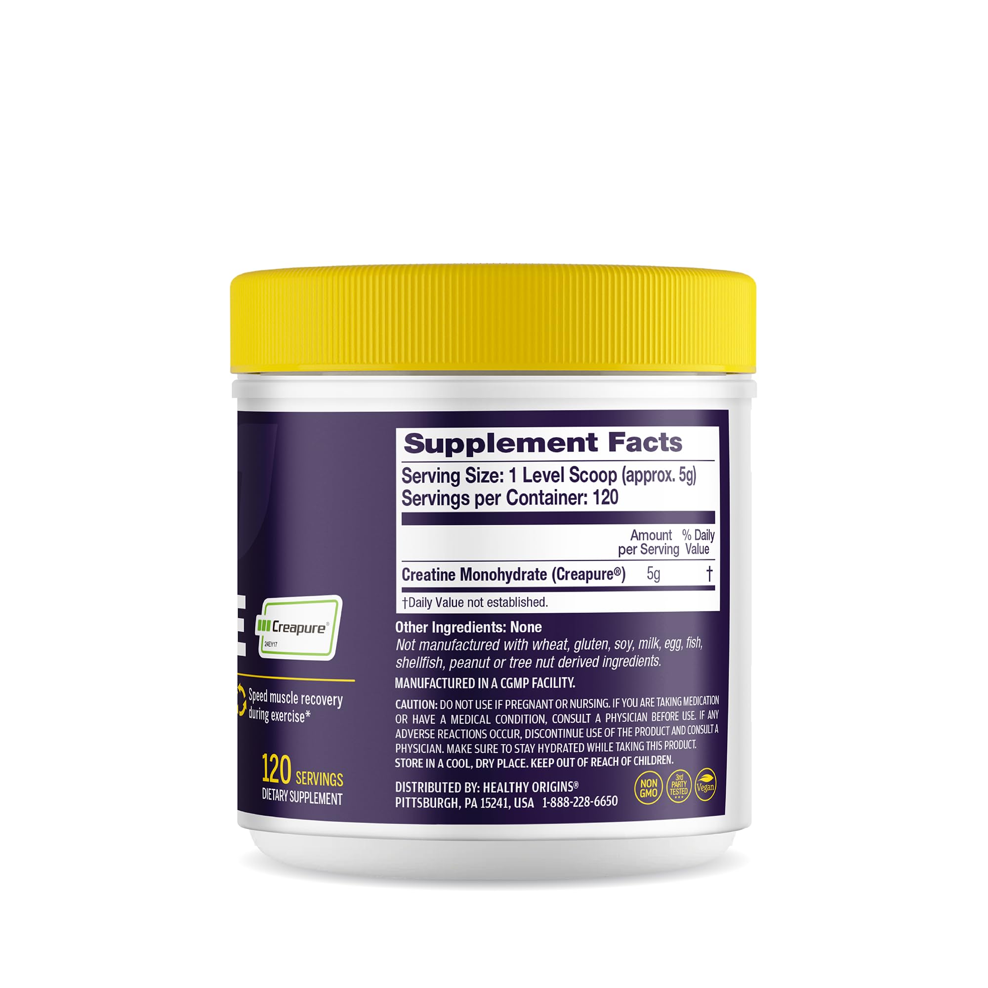 Healthy Origins® Performance Creatine with Creapure®, Unflavored Micronized Powder, Supports Muscle Function, Energy & Recovery, 21.2oz (600g), 120 Servings Healthy Origins uk supplements