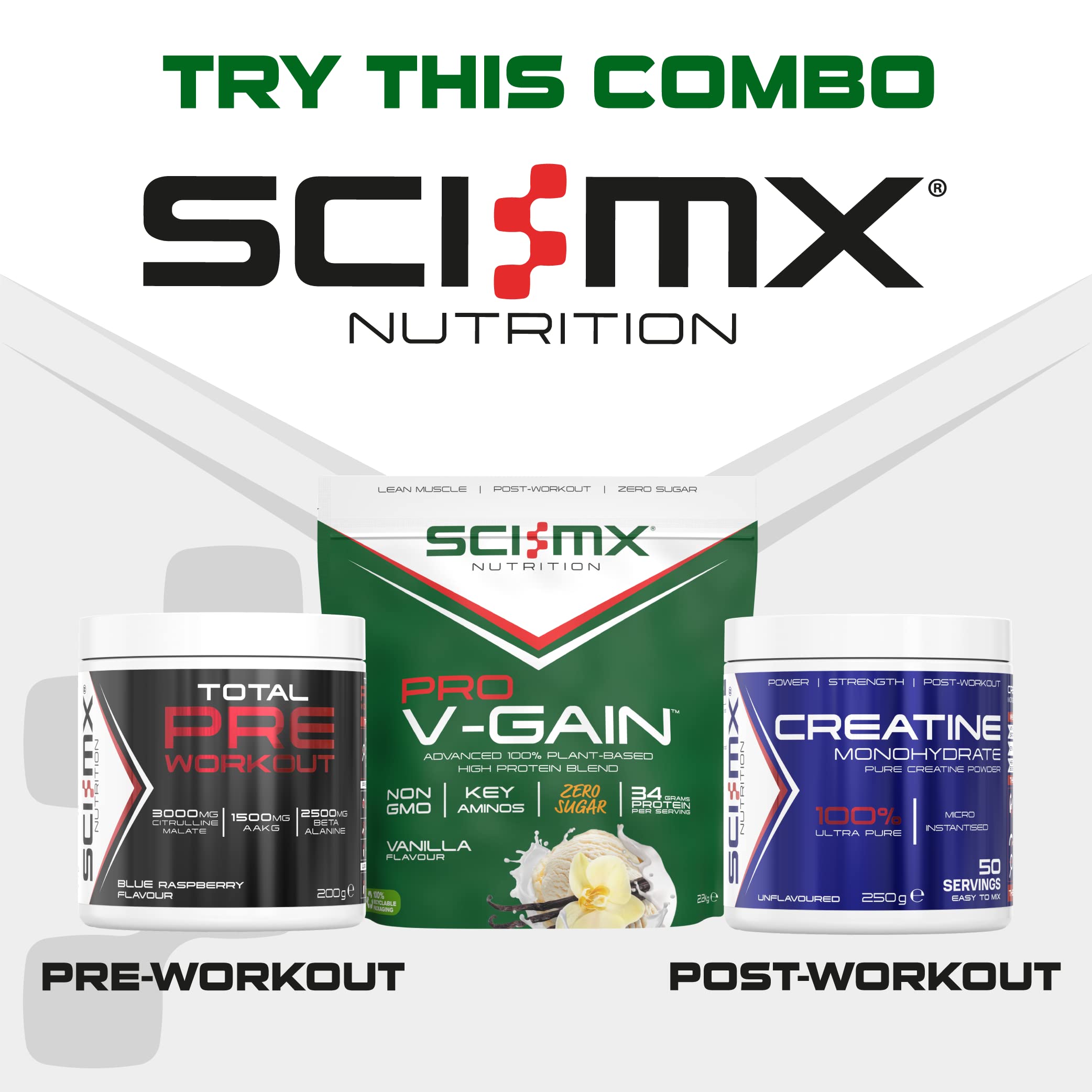 SCI-MX Pro-V Gain - 100% Vegan Vanilla Flavour Soy Protein Powder Isolate + B12 + Magnesium SCI-MX uk supplements