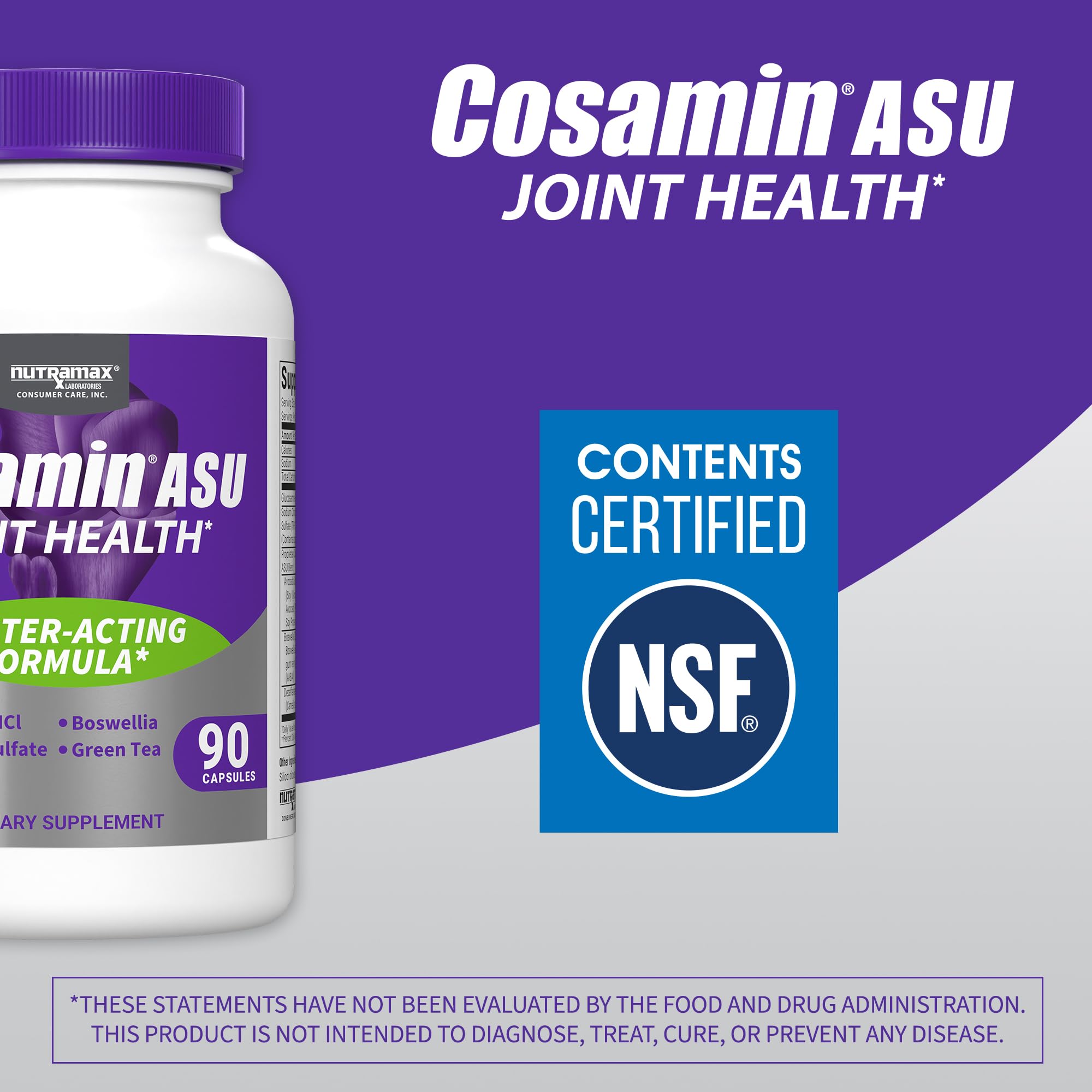 Nutramax Laboratories Cosamin® ASU Joint Health Supplement with Glucosamine, Chondroitin & ASU for Adult Men & Women, Joint Supplement, 230 Capsules Nutramax Laboratories uk supplements