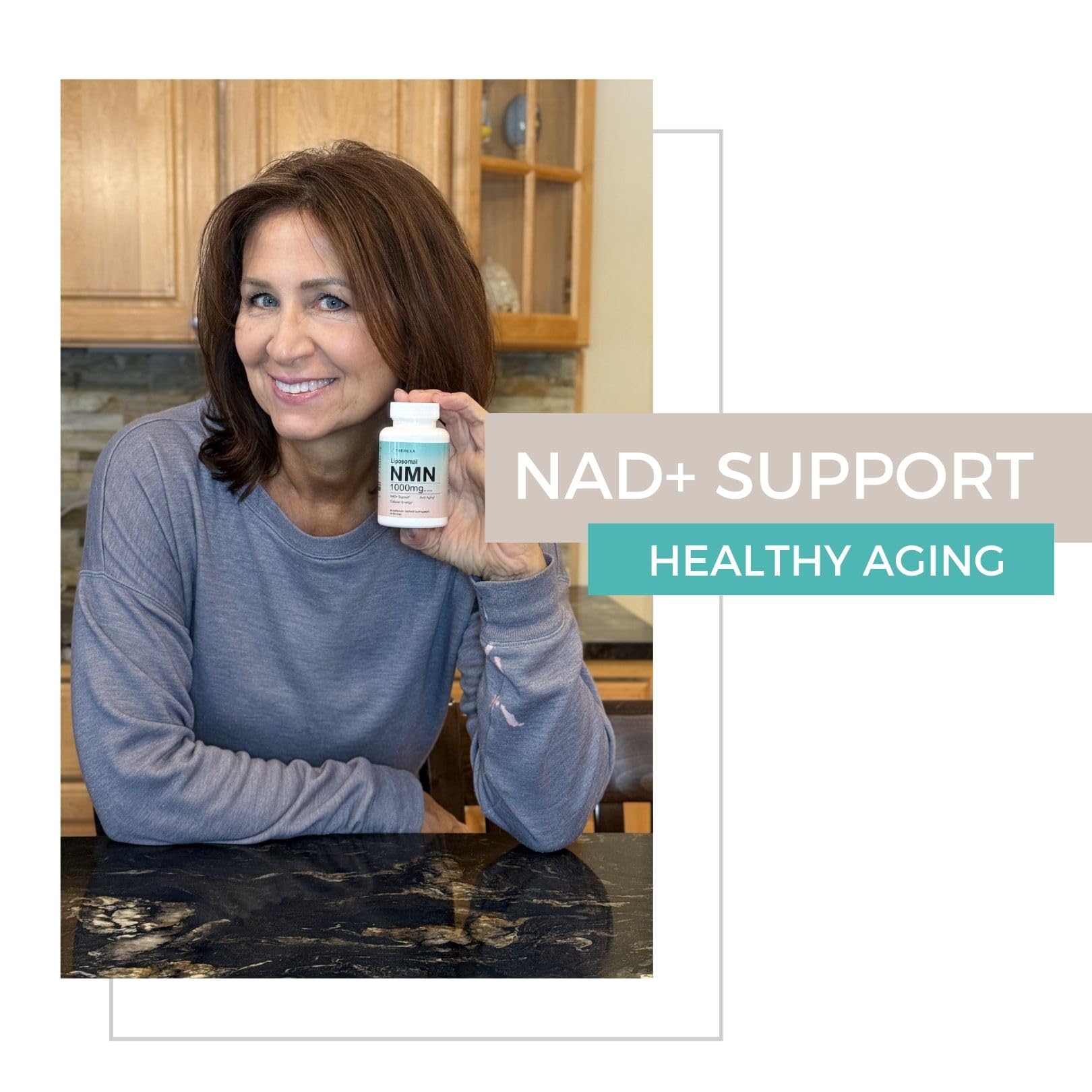 NMN Supplement 1000mg Pure - Liposomal NMN for NAD+ Supplement, Tested in USA, 60 Capsules THEREXA uk supplements
