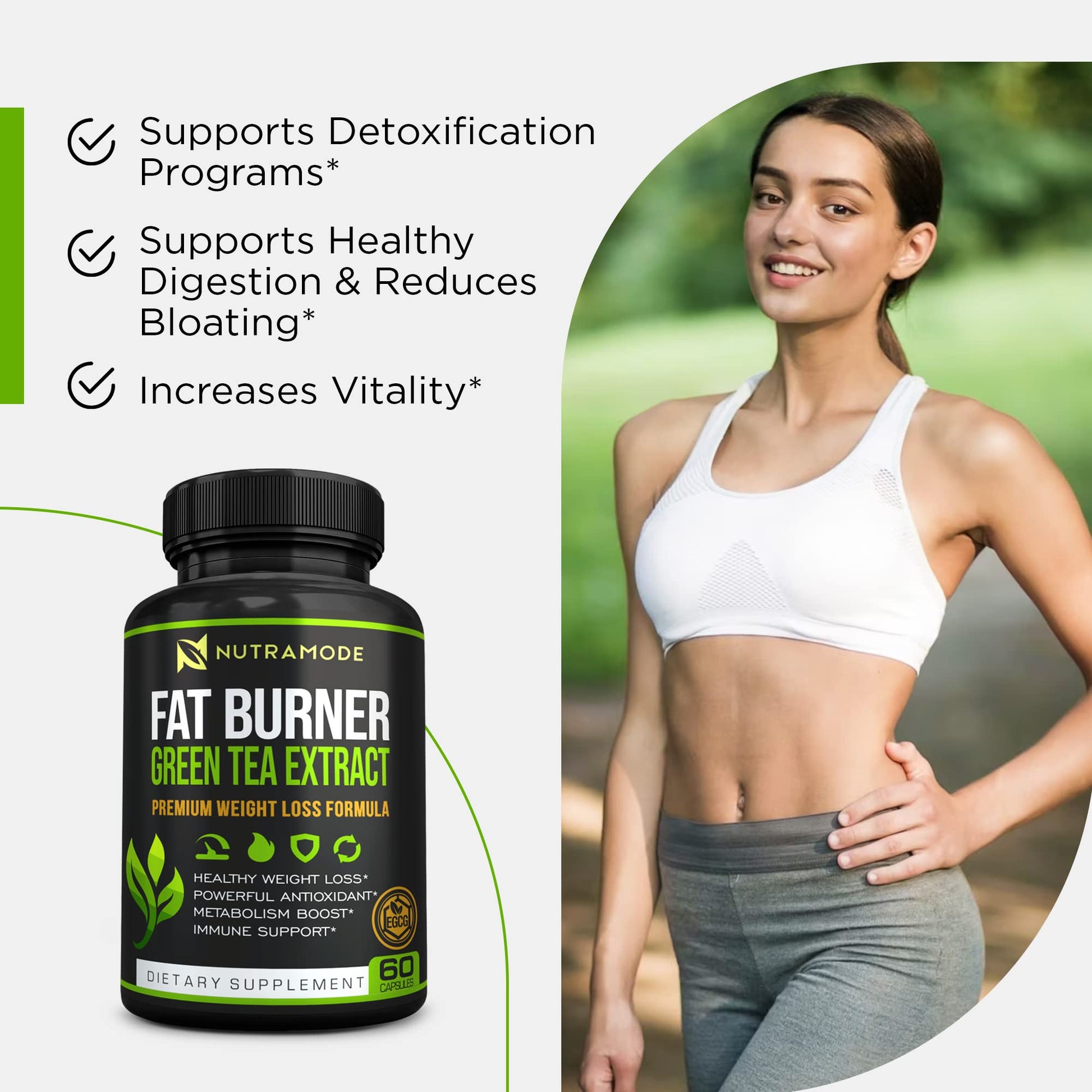 Premium Green Tea Extract Fat Burner Supplement EGCG-Natural Appetite Suppressant NUTRAMODE uk supplements