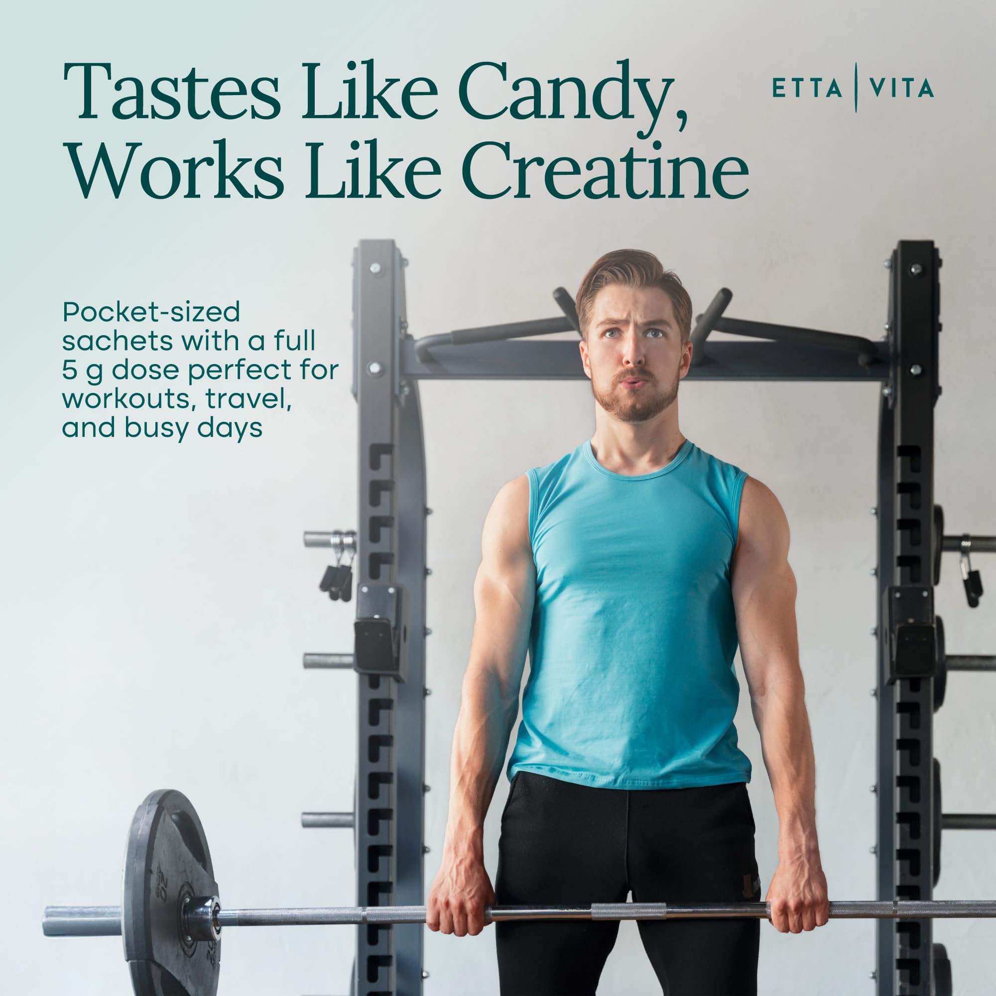 Sugar-Free Creatine Monohydrate Gummies (5g Per Packet) - Potent Creatine Gummies for Men & Women, Supplement for Muscle Support, Cognitive Function - Non-GMO, Gluten-Free, Mucuna Pruriens Etta Vita uk supplements