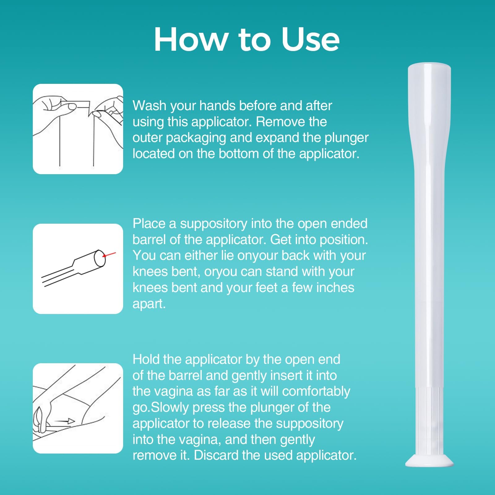 Dizzily 30 Pack Disposable Vaginal Suppository Applicators for Women, Individually Wrapped, Hygienic - Fits Most Boric Acid Suppositories, Pills, Tablet, Cap-sules and Feminine Care Applicator Dizzily uk supplements