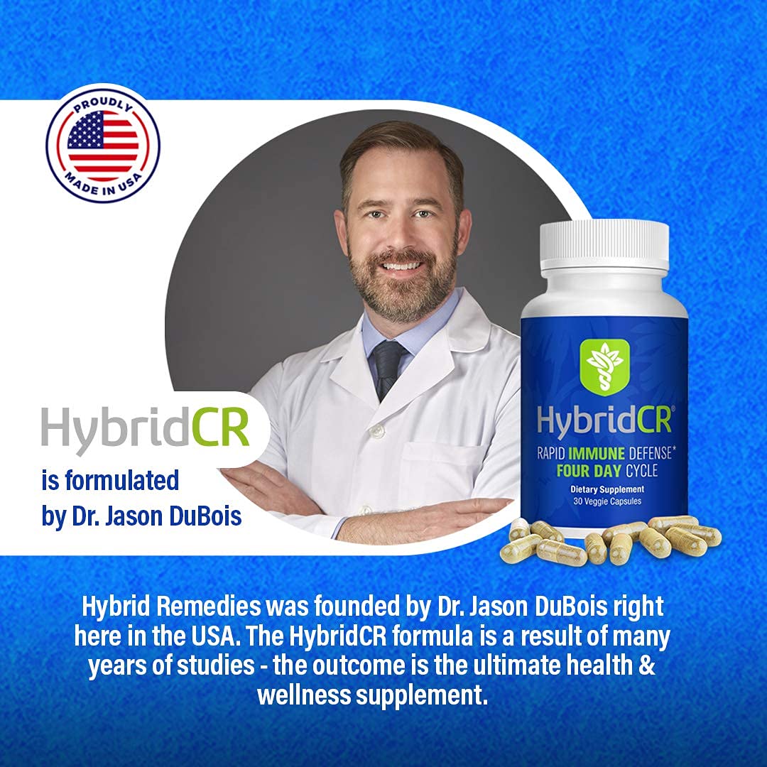 HybridCR Rapid Immunity Supplement | Zinc, Echinacea, Andrographis, Ginseng, Selenium, Gluten-Free & Non-GMO | 5-in-1 Immune Support Supplement | Pharmacist Formulated 1 Month Supply (30 Veggie Caps) Hybrid Remedies uk supplements