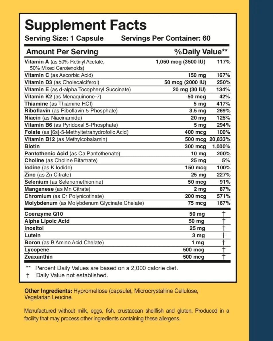 Researched Nutritionals Physician's Daily + D3 Supplement - Daily Multivitamin for Men and Women with Vitamin D3 2000iu Researched Nutritionals uk supplements