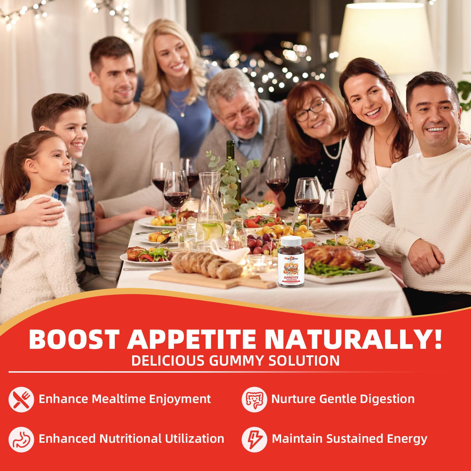 Appetite Booster Gummies for Kids Adults: Appetite Support Supplement with Bromelain Hawthorn Zinc Vitamin B12 for Healthy Digestive & Nutritional Balance, Sugar Free Mixed Fruit Flavor Vegan 30 Days Wellcatcher uk supplements
