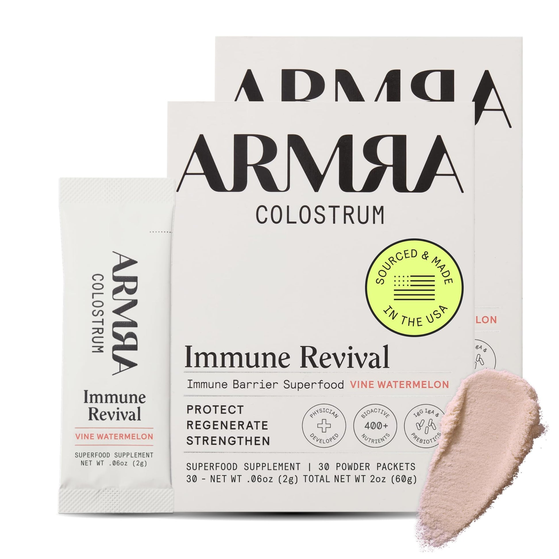 ARMRA Colostrum Powder | Vine Watermelon | Gut Health & Bloating | Skin & Hair | Immunity | Keto, Gluten & Fat-Free | 60 Servings ARMRA uk supplements