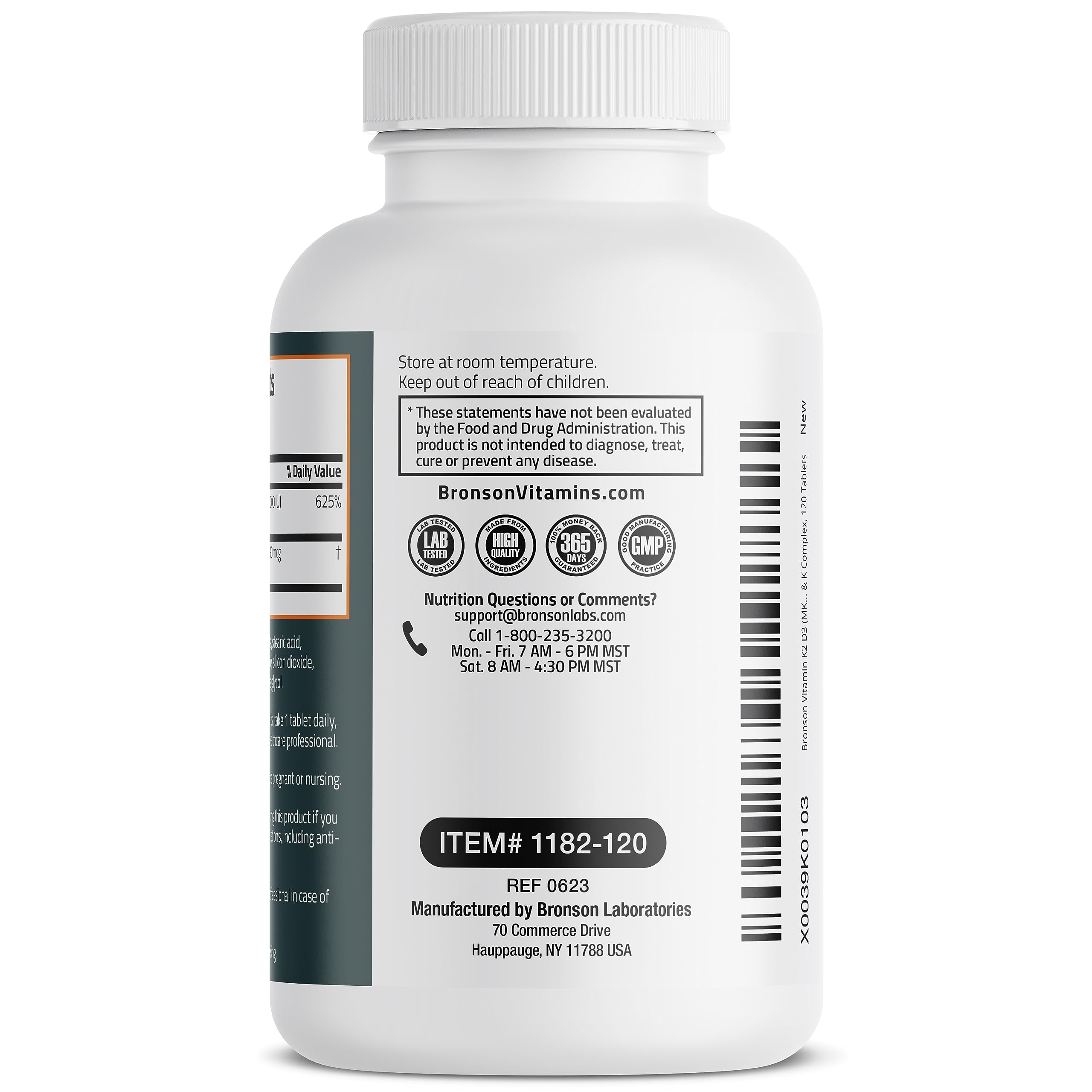 Bronson Basics Vitamin K2 D3 (MK7) Supplement Non-GMO Formula 5000IU (125 mcg) Bronson uk supplements