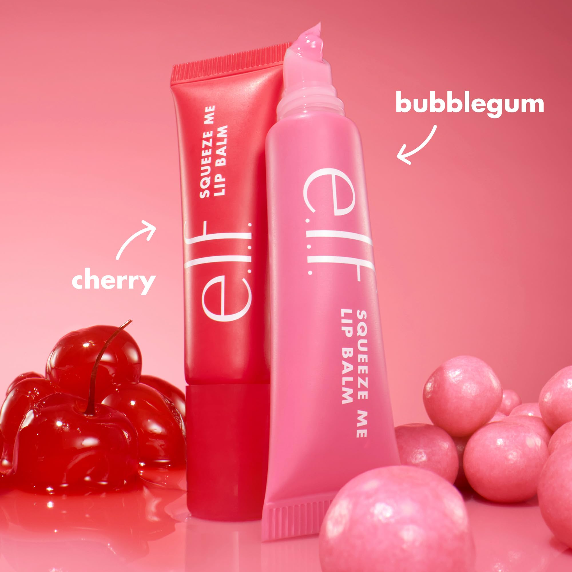 e.l.f. Squeeze Me More Lip Balm Duo, Moisturizing Balm For A Sheer Tint Of Color, Made With Hyaluronic Acid, Vegan & Cruelty-Free, Cherry & Bubblegum e.l.f. uk supplements