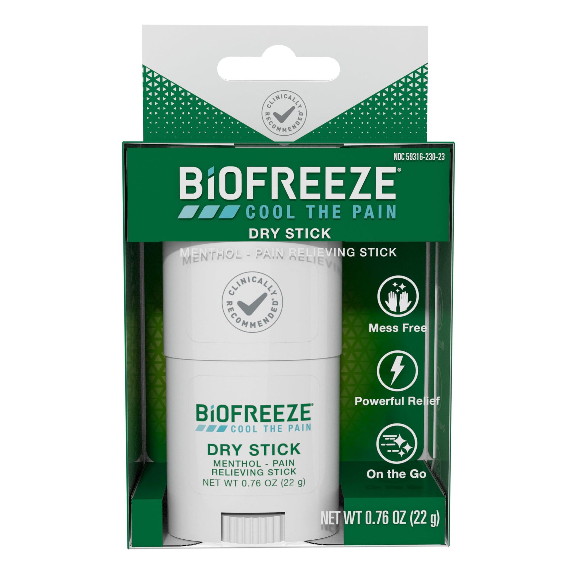 Biofreeze Dry Stick, Mess-Free Relief for Neck, Shoulder, Knee, Hip, Hand & Joint, Cooling Menthol Pain Relief Stick, Up to 100 Uses Biofreeze uk supplements