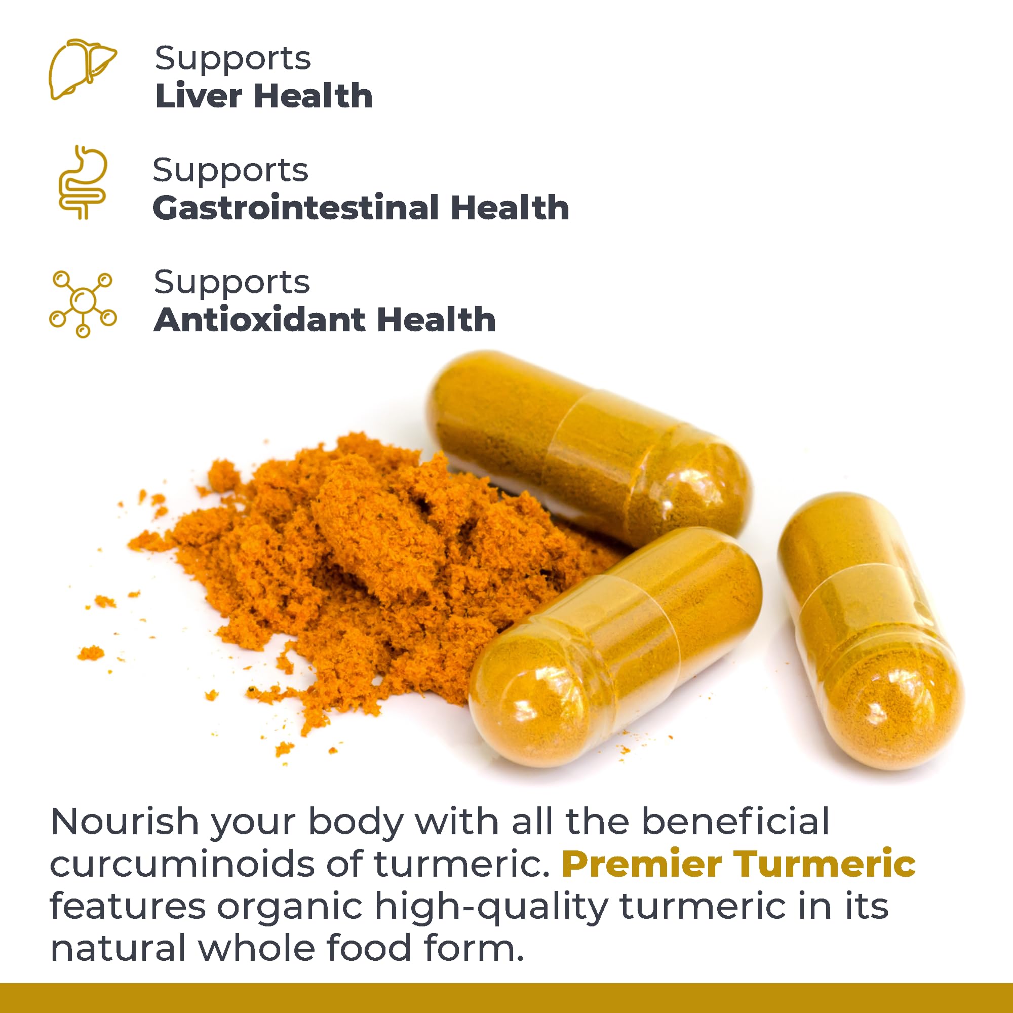 Premier Research Labs Premier Turmeric Capsules - Turmeric Curcumin Supplement, Liver Support, 500 mg of Curcuma Per Capsule - 60 Vegetarian Capsules Premier Research Labs uk supplements