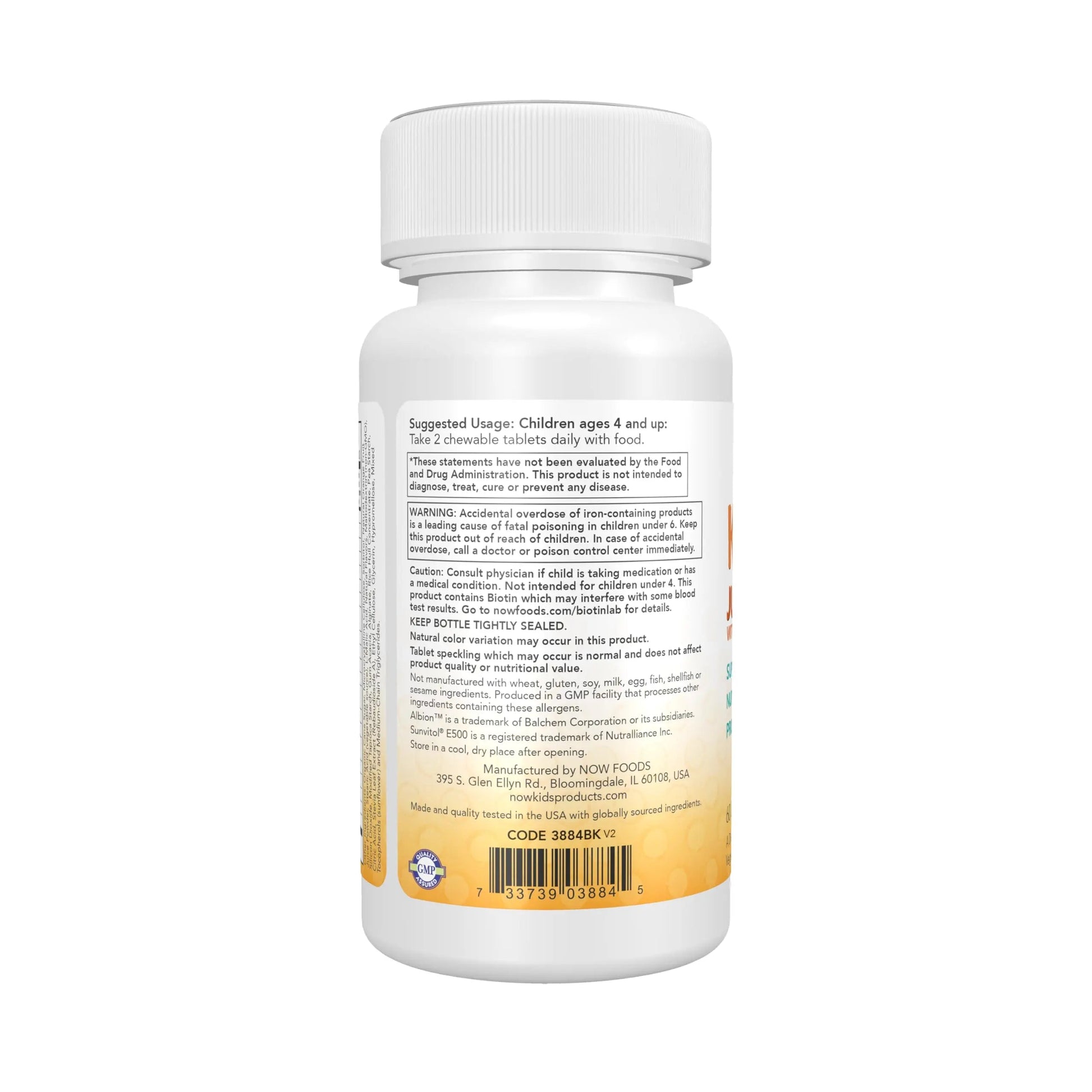 Now Kids Supplements, Kid Vits Multivitamin, Juicy Orange, 60 Chewable Tablets NOW Foods uk supplements