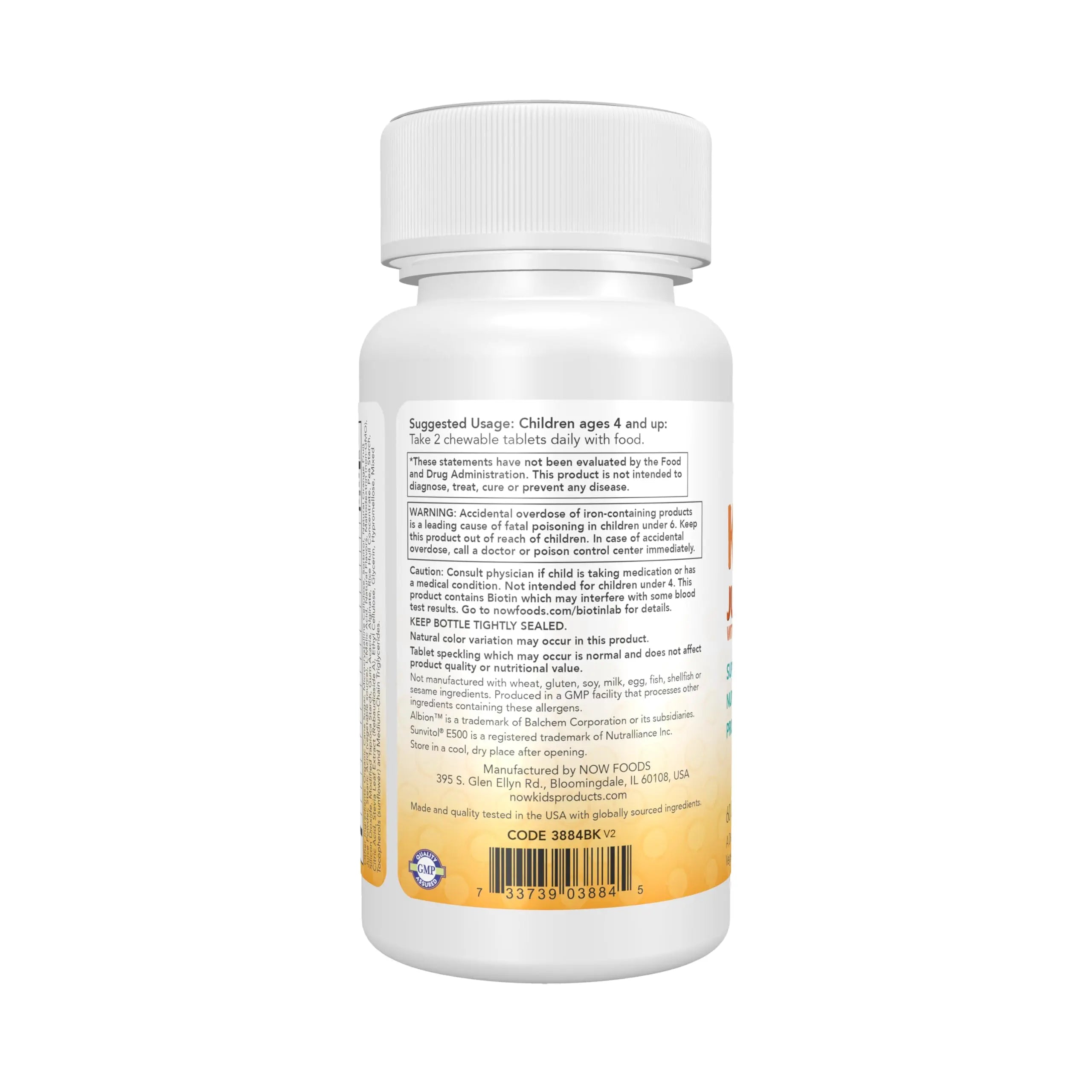 Now Kids Supplements, Kid Vits Multivitamin, Juicy Orange, 60 Chewable Tablets NOW Foods uk supplements