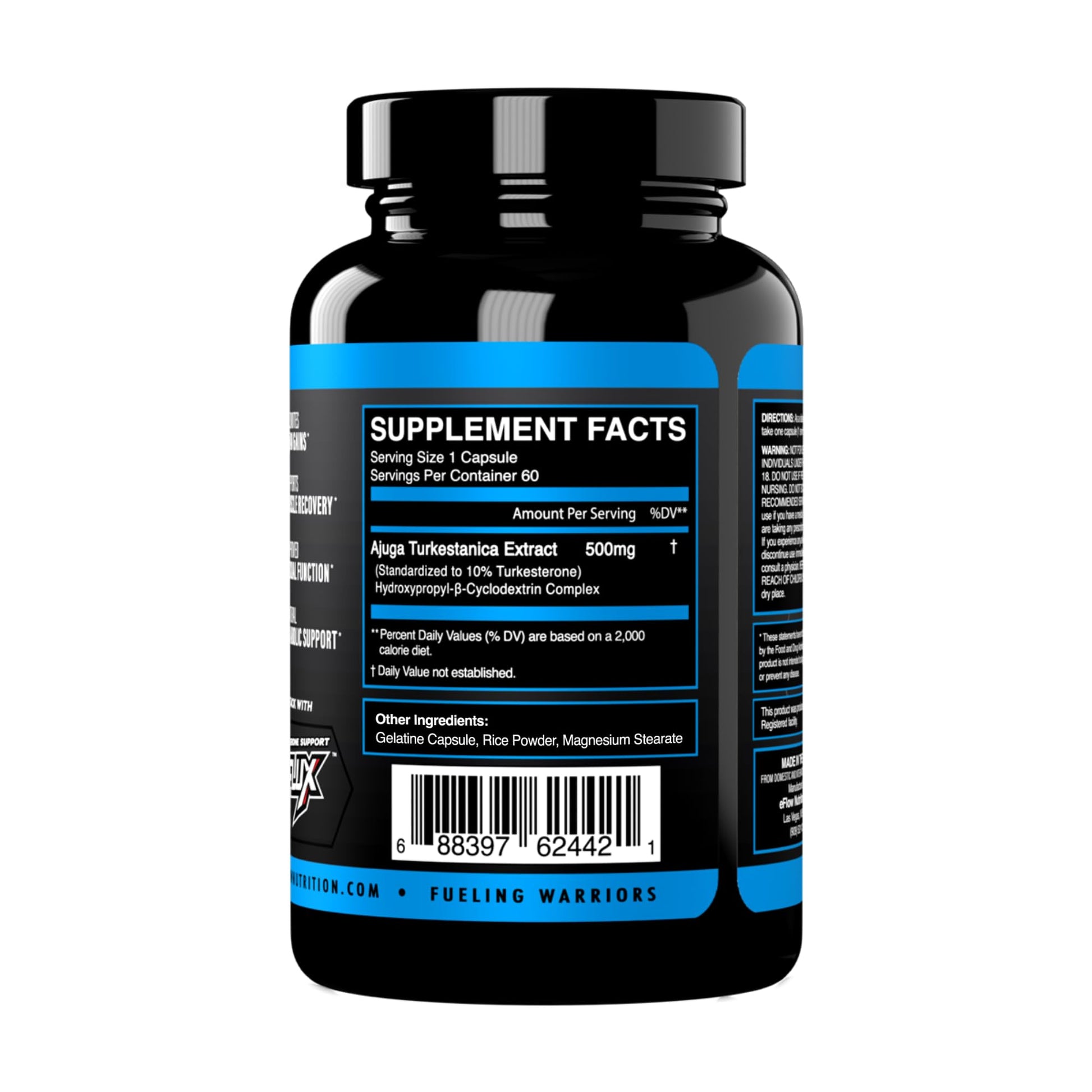 eFlow Nutrition Turkesterone (500 mg) Ajuga Turkestania Extract Complexed eFlow Nutrition uk supplements