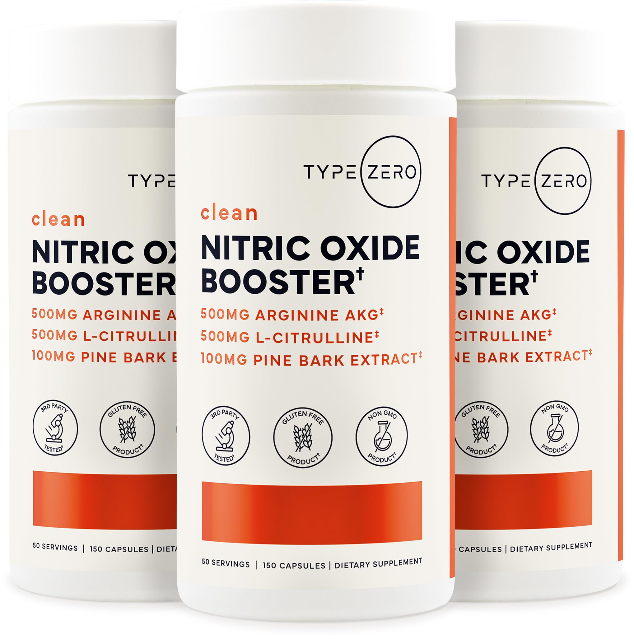 Type Zero Nitric Oxide 6X Booster, 150 Veggie Capsules - Natural Supplement - Beetroot, Arginine AKG, Citrulline, Pine Bark, Garlic & VIT C | Nitrous Oxide Type Zero uk supplements