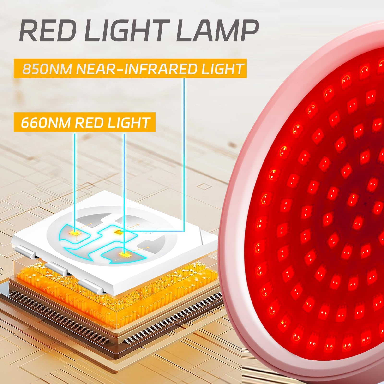Shomterade Red Light for Face with Base, 100LEDs 3-in-1 Chips Infrared Light Lamp, 660nm ＆850nm Shomterade uk supplements