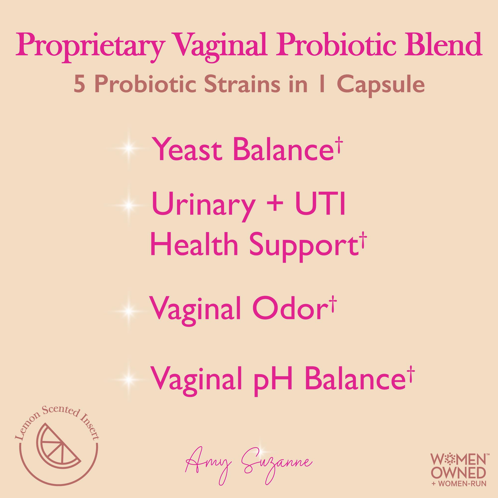 Amy Suzanne Vaginal Probiotics for Women - 10 Billion CFU Probiotic for pH Balance and Urinary Tract Health Amy Suzanne uk supplements