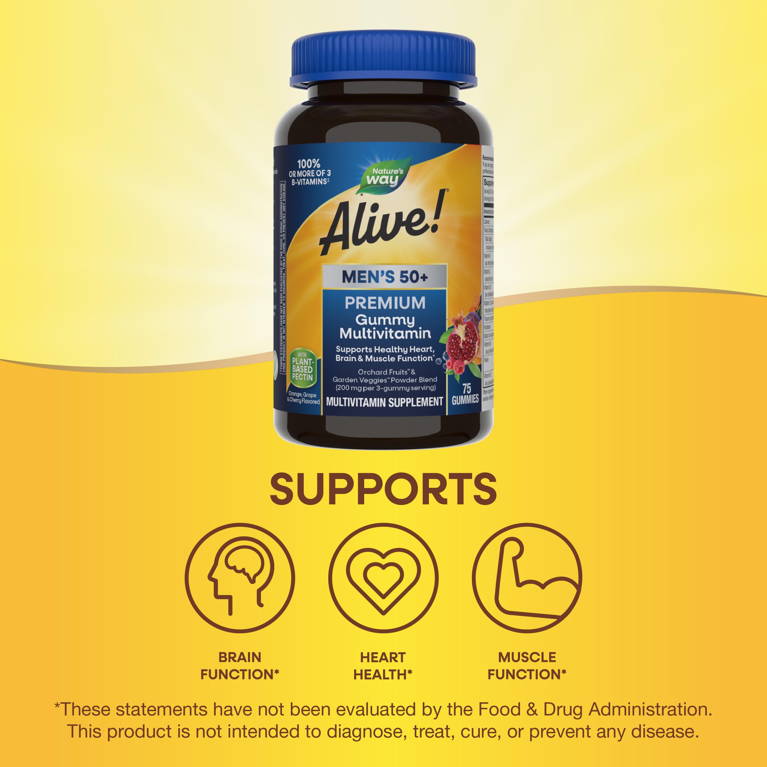 Nature’s Way Alive! Men’s 50+ Premium Gummy Multivitamin, Supports Healthy Heart, Brain & Muscle Function Nature's Way uk supplements