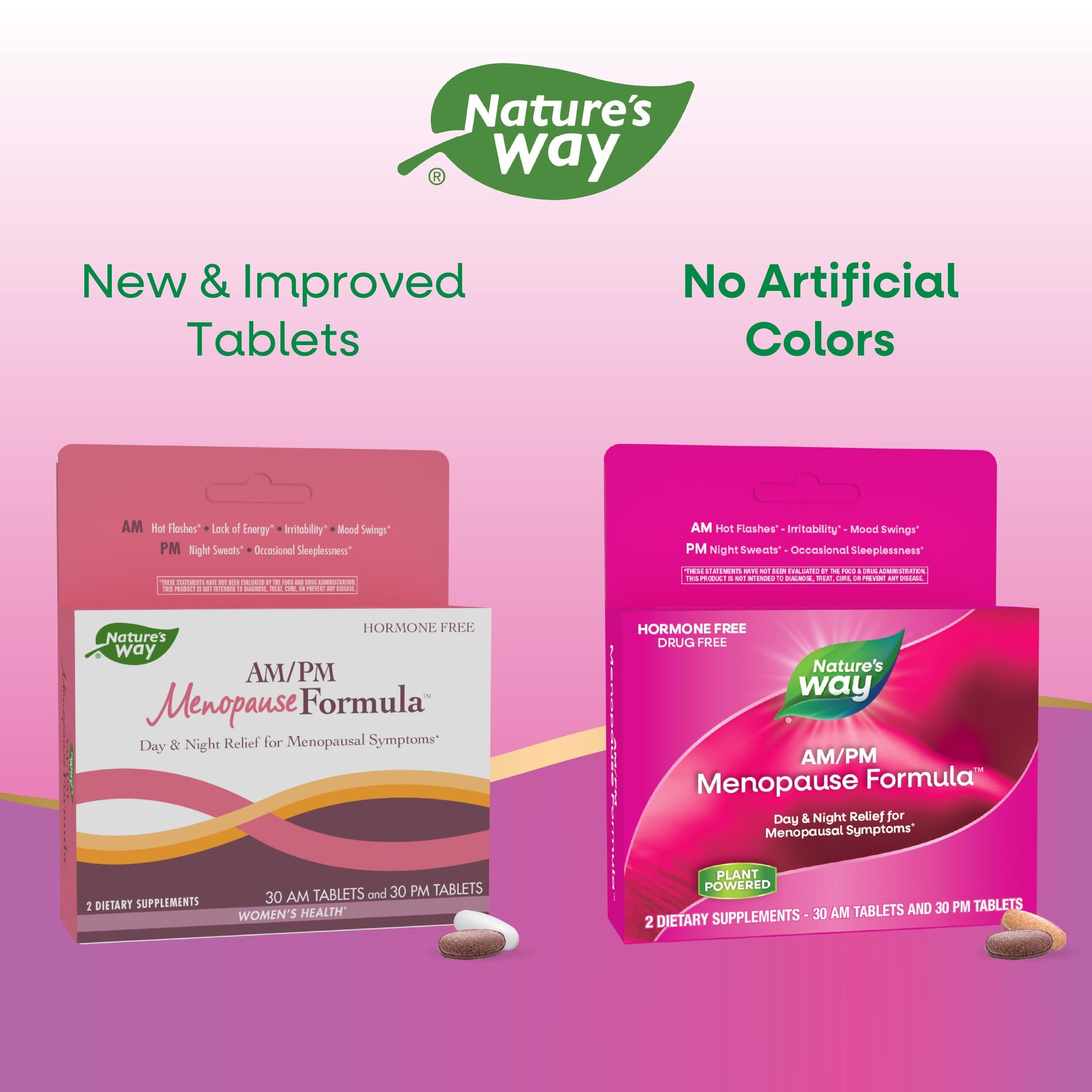 Enzymatic Therapy AM/ PM Menopause Hormone-Free Formula Daytime Energy & Restful Sleep (60 Count) Nature's Way uk supplements