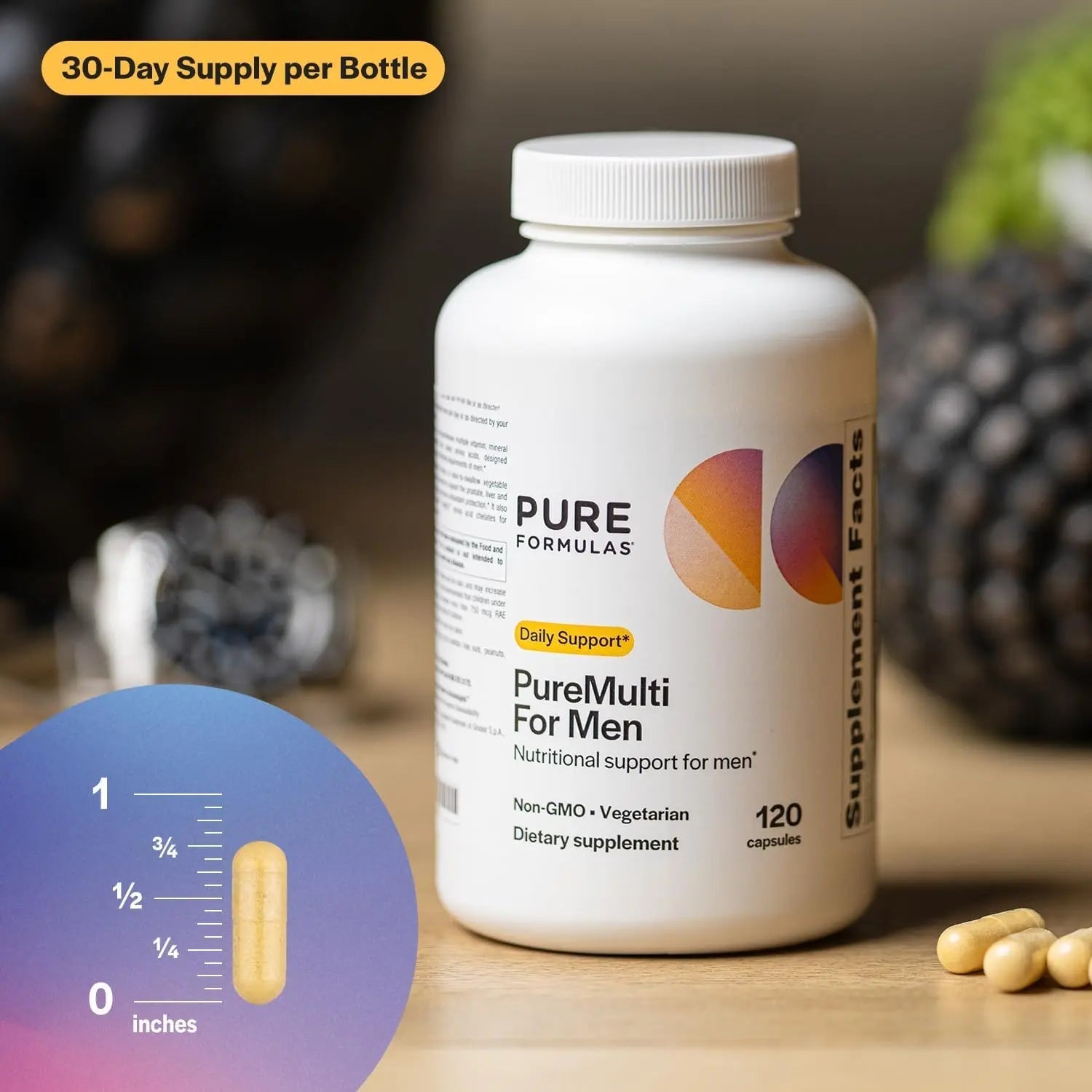 PureFormulas PureMulti for Men - Daily Comprehensive Multivitamin for Men's Health, Vitality, Energy, Focus, & Performance. Mens Vitamins A, C, D, E, & B12 PureFormulas uk supplements
