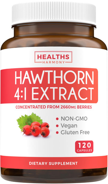 Hawthorn Berry Capsules - 4 Month Supply Digestion & Heart Health Supplement Healths Harmony uk supplements