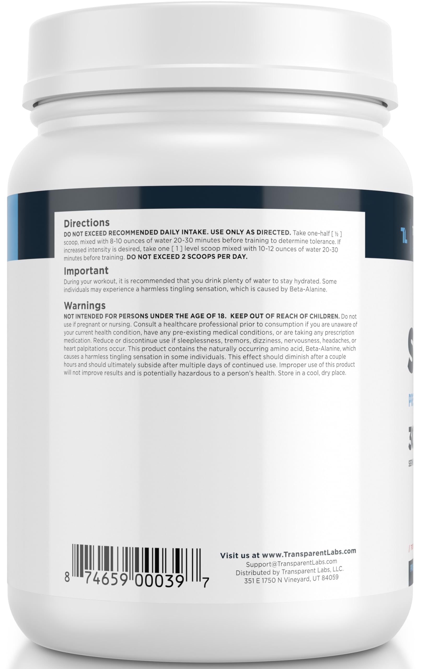 Transparent Labs Stim-Free Pre-Workout - Caffeine & Stim Free Pre Workout Powder Transparent Labs uk supplements