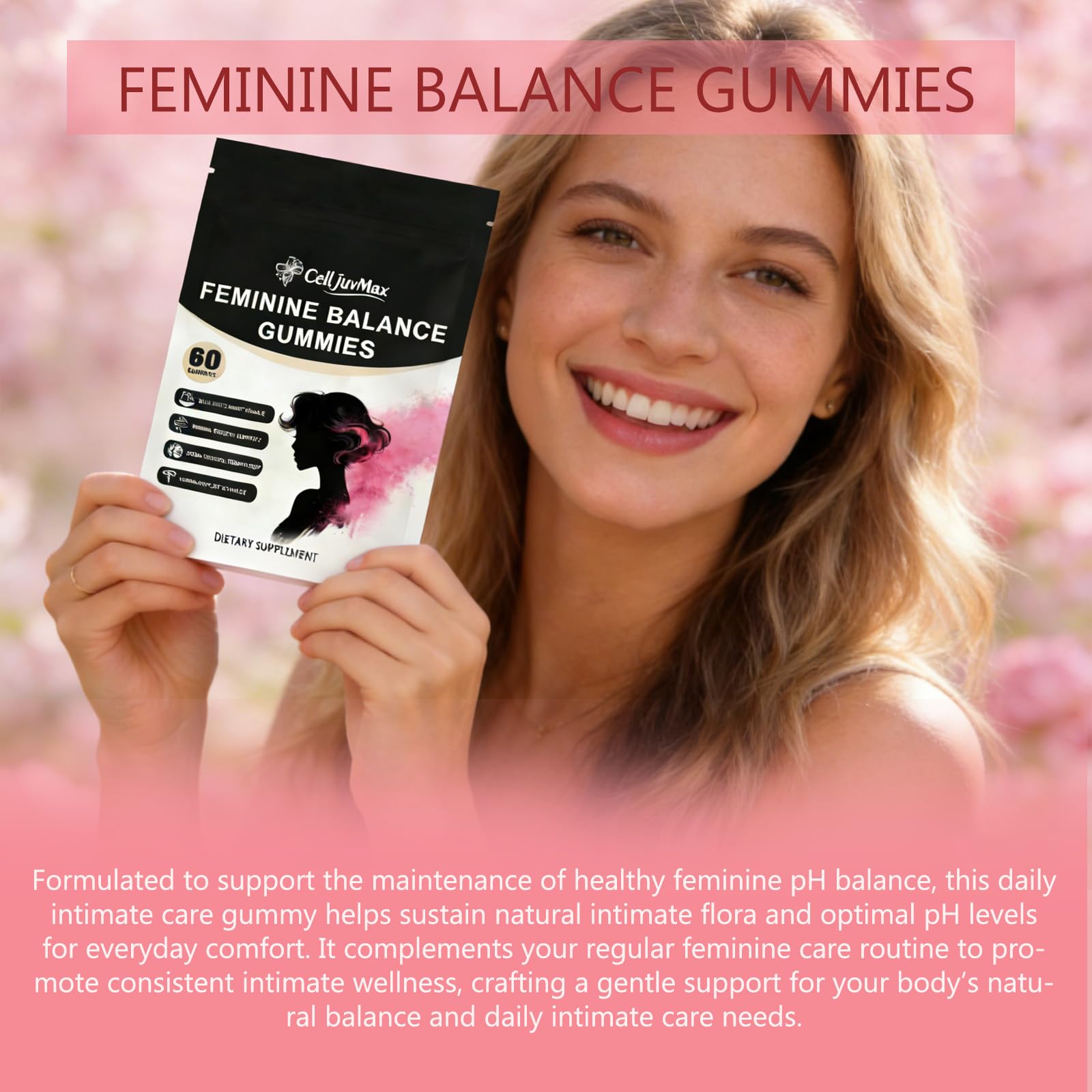 YFDSRF Feminine Balance Probiotic Gummies for Women - with Hawaiian Pineapple, pH Balance Support, Healthy Odor & Flora, Vaginal & Immune Health, Vegan Dietary Supplement - 60 Gummies (1) YFDSRF uk supplements