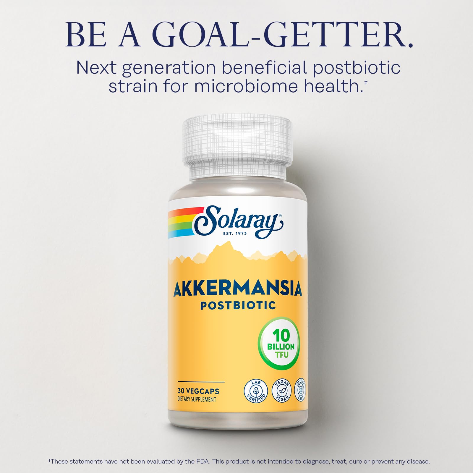 SOLARAY Akkermansia Postbiotic, Akk11, 10 Billion TFU, Beneficial Strain for Gut Health Support, Vegan, Gluten-Free, 60-Day Guarantee, 30 Servings, 30 VegCaps SOLARAY uk supplements