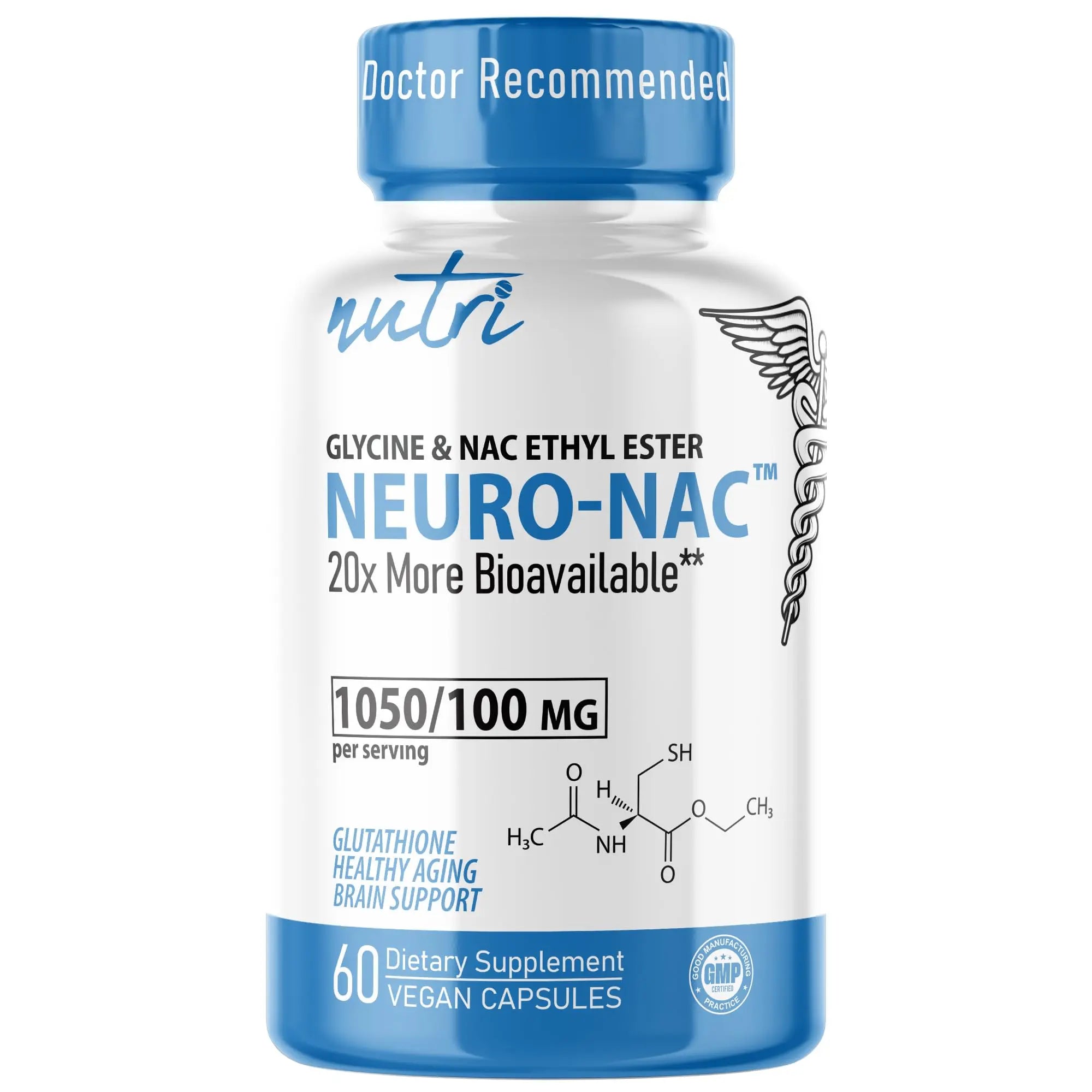 Neuro NAC Supplement N-Acetyl Cysteine Ethyl Ester - 20x More Bioavailable Than NAC 600 mg - Boost Glutathione 10x More Than Liposomal Glutathione Nature's Fusions uk supplements