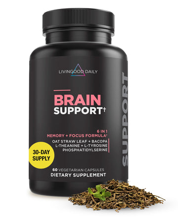 Livingood Daily Brain Supplements for Memory & Focus, Nootropic Pills with Bacopa, L Theanine, L Tyrosine, Amino Acids & More, Cognitive Support for Men & Women, Vegan, Gluten Free, 60 Capsules Livingood Daily uk supplements