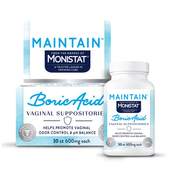 from The Makers of Monistat, Maintain Boric Acid Suppositories for Women, Fragrance-Free Inserts for Vaginal Odor Control and pH Balance Without Irritation, 30 Count Monistat uk supplements