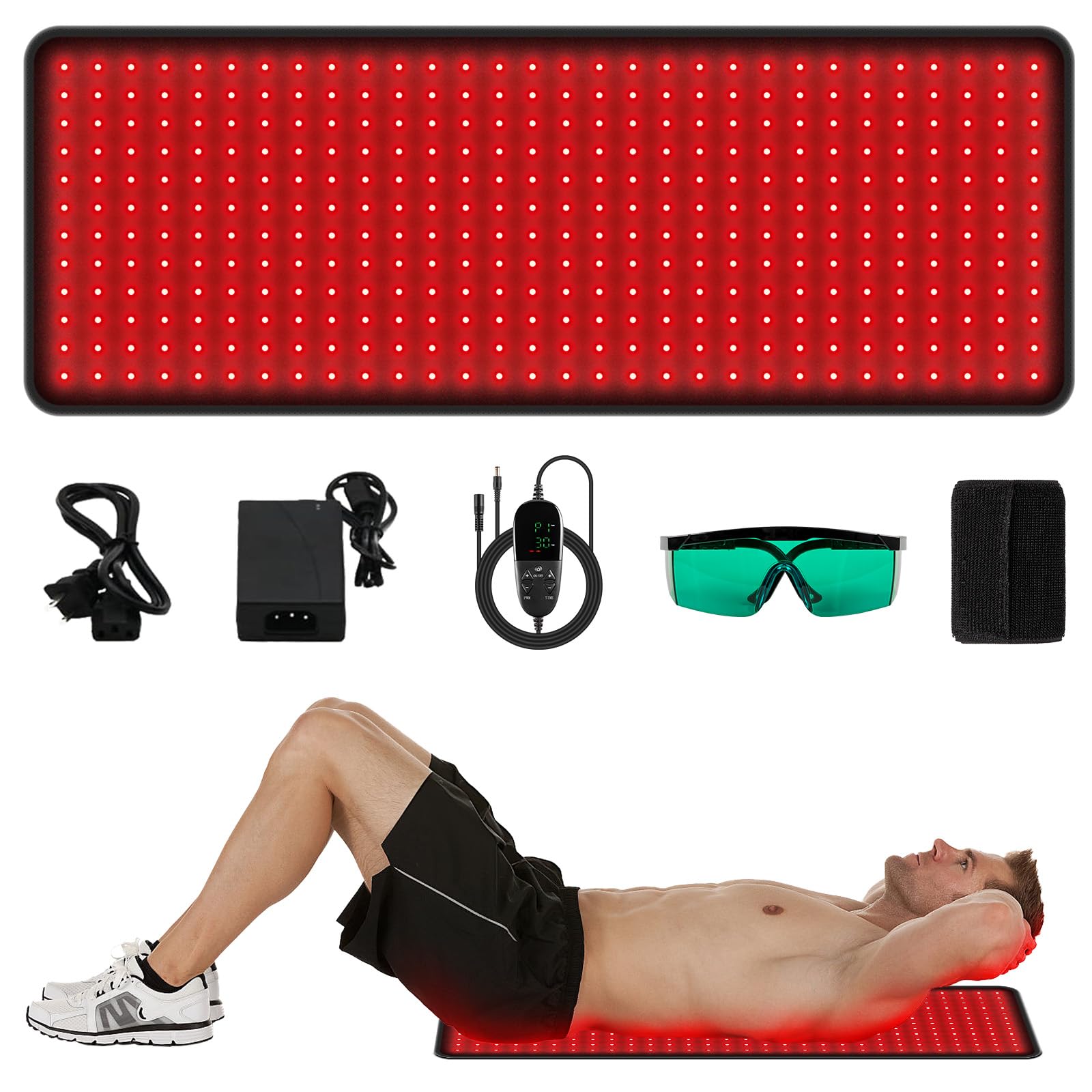 LED Red Light Therapy Pad Upgraded Large Size 660nm Red Light and 850nm Near Infrared Light AOCAAUP uk supplements