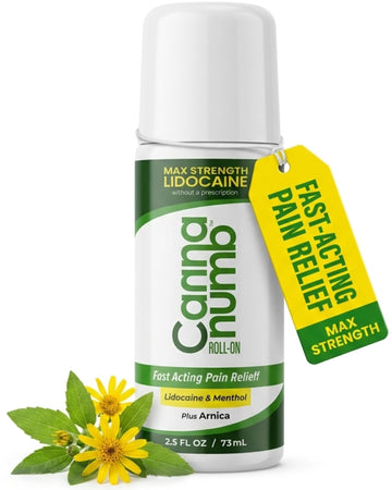 Cannanumb Pain Relief Roll On with Lidocaine, Fast Acting Pain Relief with Arnica + Boswellia + Menthol - 2.5oz Cannanumb uk supplements