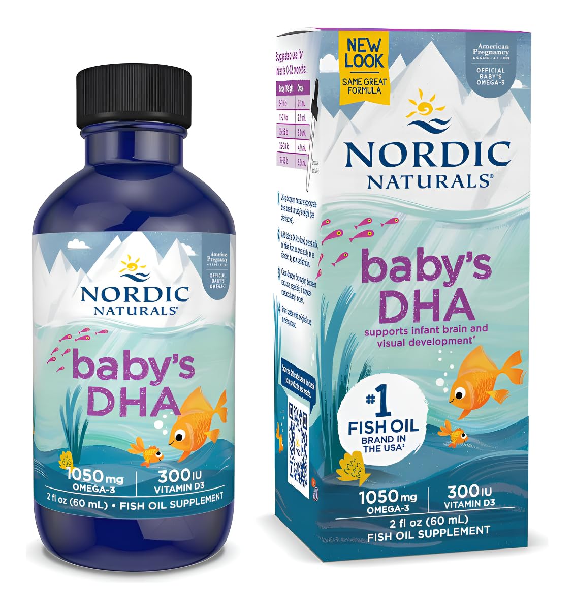 Nordic Naturals Baby’s DHA, Unflavored - 2 oz - 1050 mg Omega-3 + 300 IU Vitamin D3 - Supports Brain, Vision & Nervous System Development in Babies - Non-GMO - Servings May Vary Nordic Naturals uk supplements