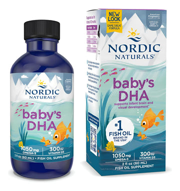 Nordic Naturals Baby’s DHA, Unflavored - 2 oz - 1050 mg Omega-3 + 300 IU Vitamin D3 - Supports Brain, Vision & Nervous System Development in Babies - Non-GMO - Servings May Vary Nordic Naturals uk supplements