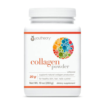Youtheory Collagen Powder - Hydrolyzed Collagen Peptides with Vitamin C - Supports Healthy Bones, Joints & Immune System* - Unflavored - 10 oz (10-Day Supply) Youtheory uk supplements