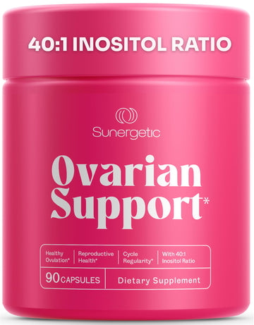 Premium Ovarian Health Support Supplement – Hormone Balance, Ovulation & Cycle Regularity - Myo-Inositol & D-Chiro Inositol Supplement for Women – 40:1 Inositol Ratio With Folate & DIM – 90 Capsules Sunergetic uk supplements